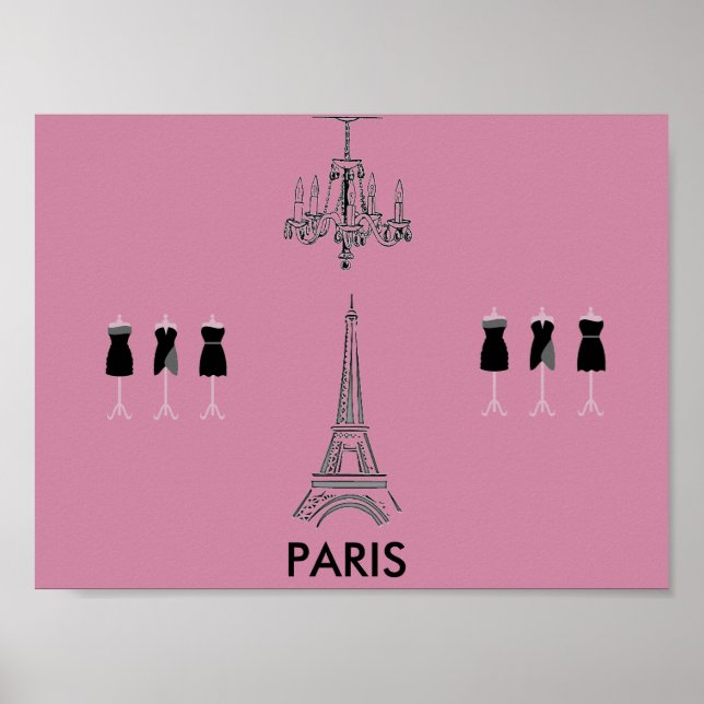 Póster Poster de París sobre el tema de la moda francesa (Frente)
