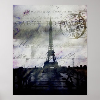 Póster Poster de París texturizado