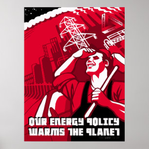 Póster Poster de parodia de propaganda sobre el calentami