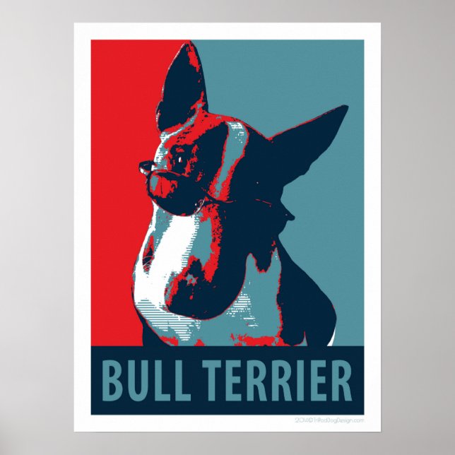 Póster Poster de parodias políticas de Bull Terrier 18x24 (Frente)
