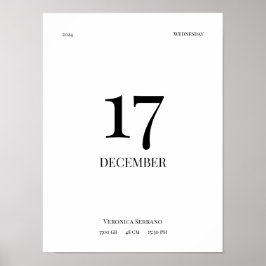 Póster Poster de parto personalizado - diseño Minimalista