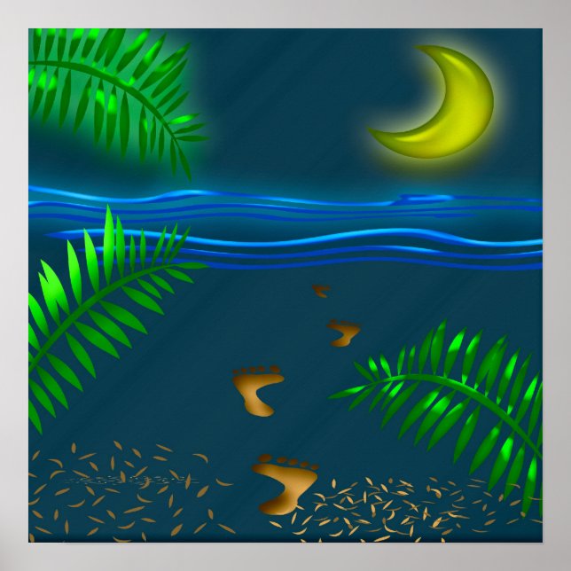 Póster poster de pasos 3D (Frente)