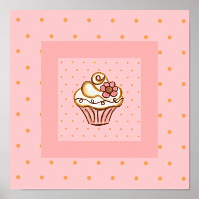 Póster Poster de pastel rosa Imprimir (Frente)