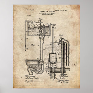 Póster Poster de Patentes de Cisterna de Toilet