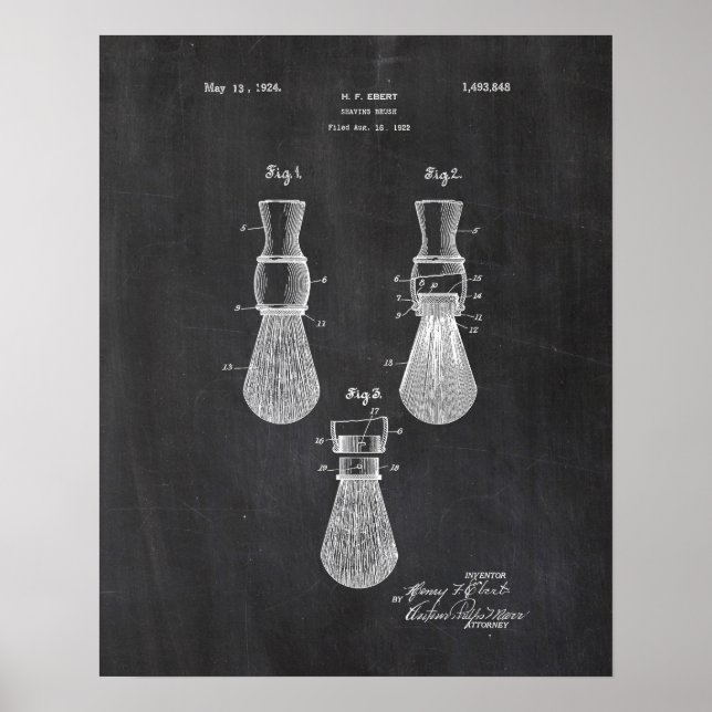 Póster Poster de patentes de pincel de repuesto (Frente)
