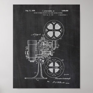 Póster Poster de patentes de proyectores de películas