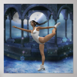 Póster Poster de patinaje artístico