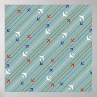 Poster de patrón de avión retro