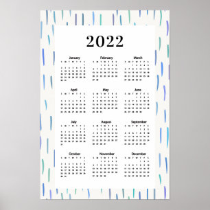 Póster Poster de patrón de calendario 2022