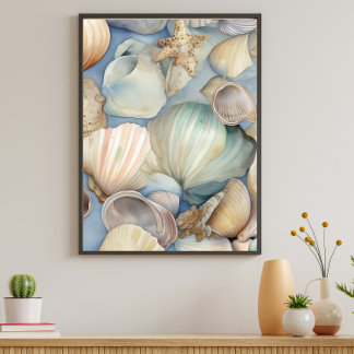 Póster Poster de patrón de marejadas de color acuático he
