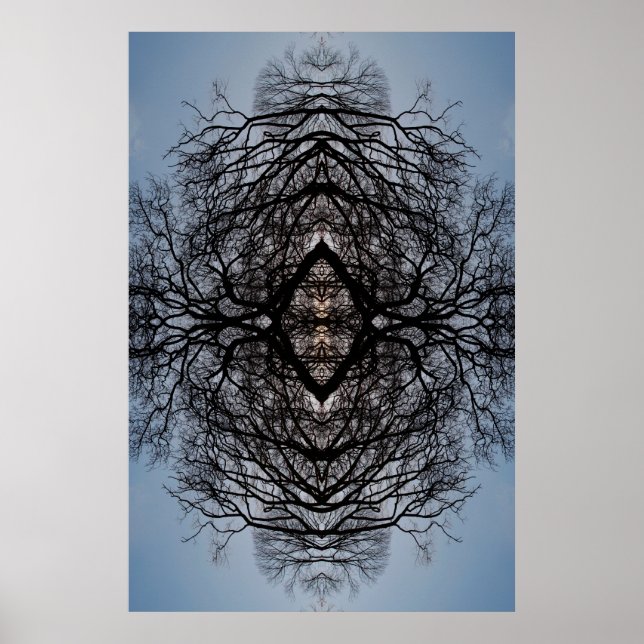 Póster Poster de patrón de ramas de árbol abstracto (Frente)