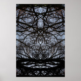 Póster Poster de patrón de ramas de árbol abstracto