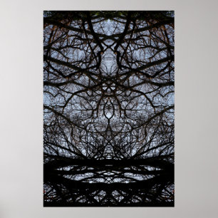 Póster Poster de patrón de ramas de árbol abstracto