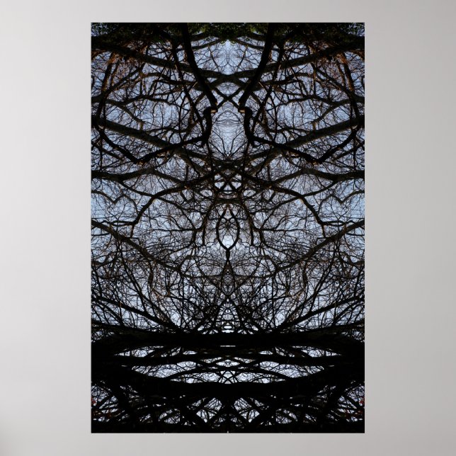 Póster Poster de patrón de ramas de árbol abstracto (Frente)