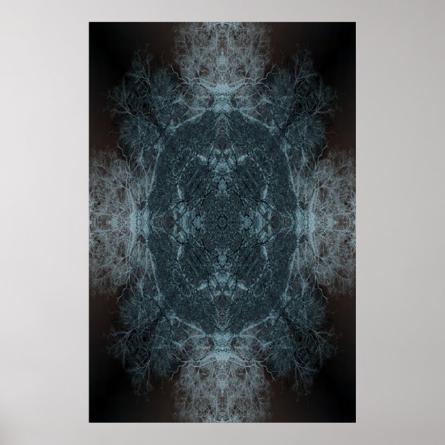 Póster Poster de patrón de ramas de árbol Kaleidoscope (Frente)