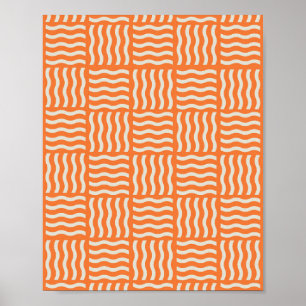 Póster Poster de patrón de tallado retro - Abstr vibrante