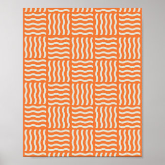 Póster Poster de patrón de tallado retro - Abstr vibrante