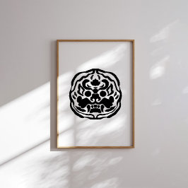 Póster Poster de patrón tradicional de máscara de tigre c