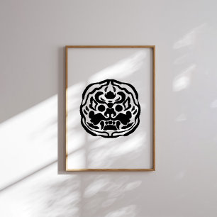 Póster Poster de patrón tradicional de máscara de tigre c