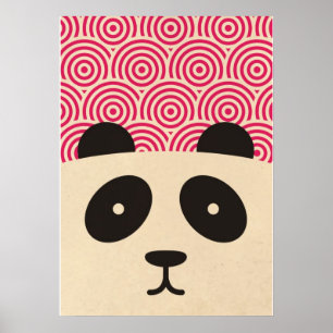Póster poster de patrones de panda y círculo