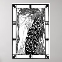 Poster de pavos reales de estilo Art Nouveau - El