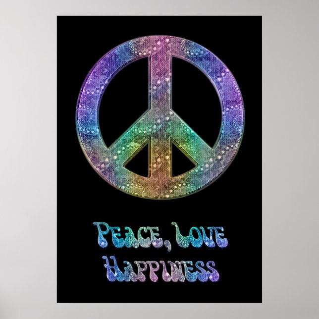Póster Poster de paz amor felicidad (Frente)