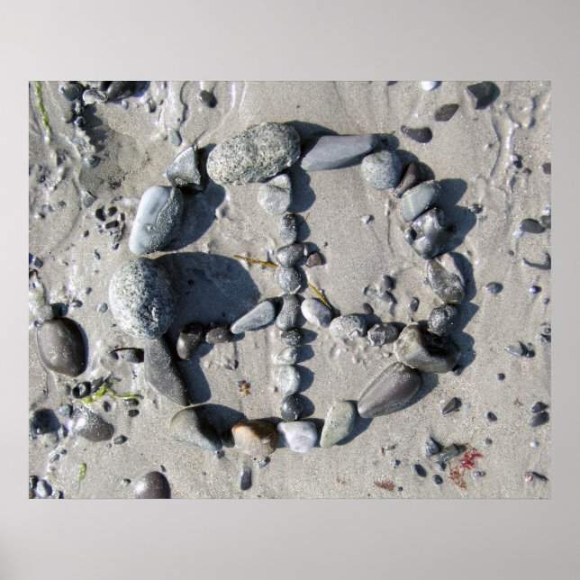 Póster Poster de paz apedreado (Frente)