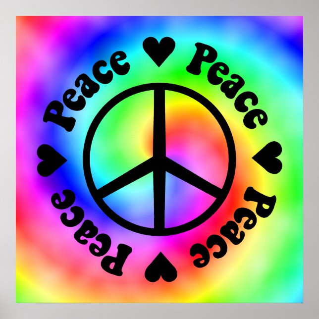 Póster Poster de Paz y Amor del Arcoiris (Frente)