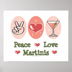 Póster Poster de Peace Love Martini