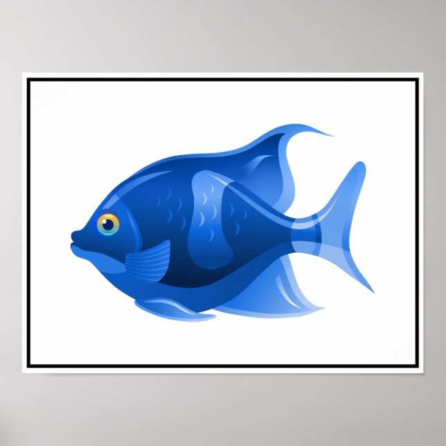 Póster Poster de peces azules (Frente)