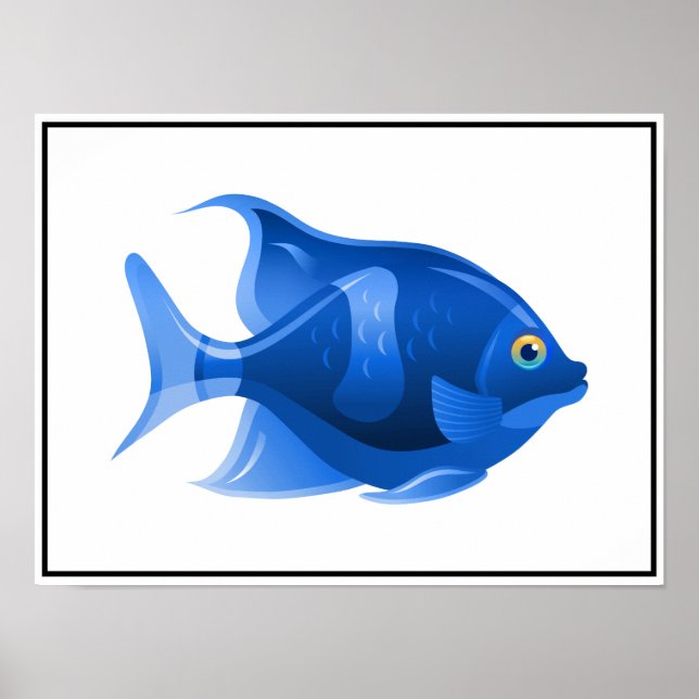 Póster Poster de peces azules (Frente)
