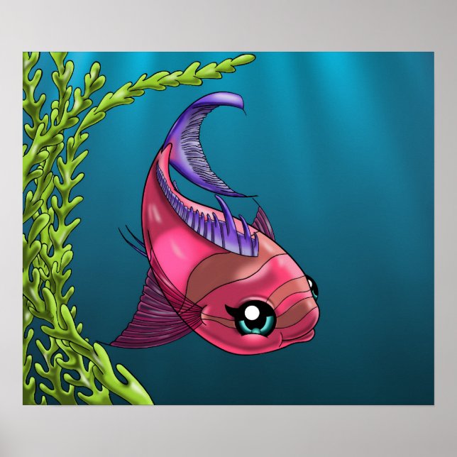 Póster Poster de peces rosados (Frente)