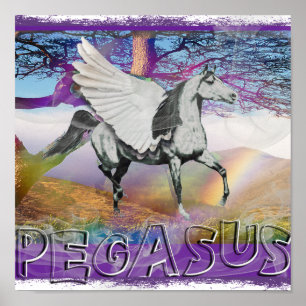 PÓSTER POSTER DE PEGASO - CABALLO CON ALAS DE DIOSES