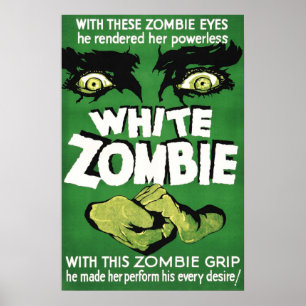 Póster poster de película de época blanca Zombie 1932