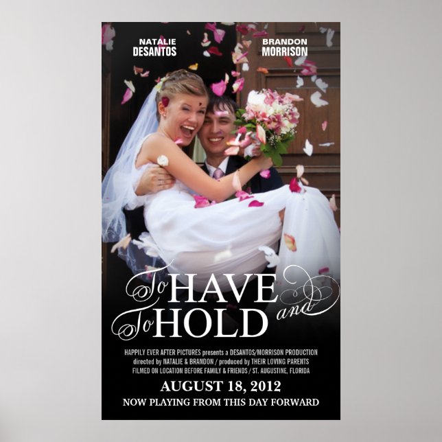 Póster Poster de películas boda - Plantilla de foto de ci (Frente)