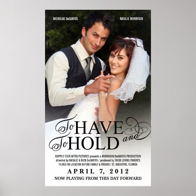 Póster Poster de películas boda - Plantilla de fotografía (Frente)