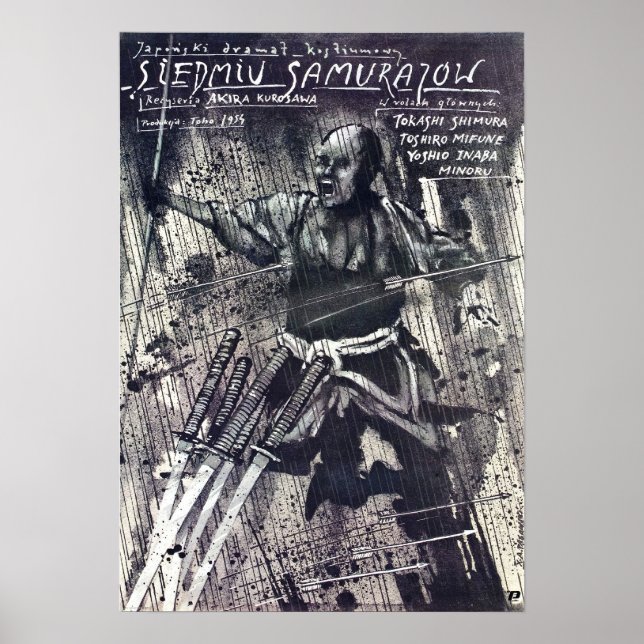 Póster Poster de películas de Siete Samurai (Frente)