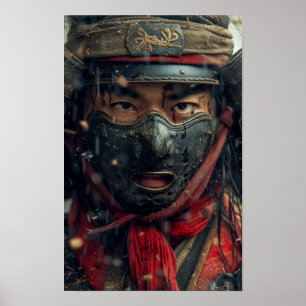 Póster Poster de películas de terror de Samurai Negro - E