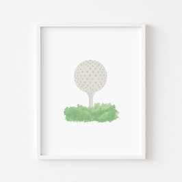 Póster Poster de pelota de golf acuarela