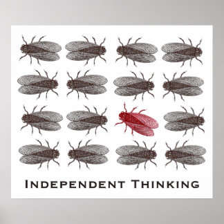 Póster Poster de pensamiento independiente para una ofici