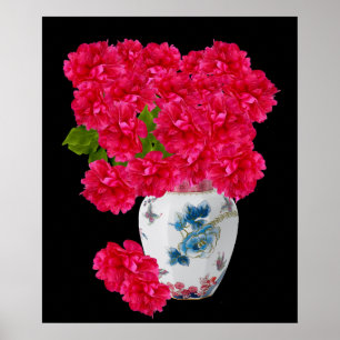 Póster Poster de Peonies Profundos