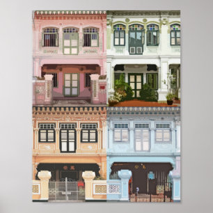 Póster Poster de Peranakan Shophouses