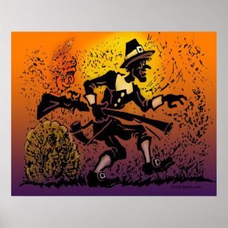 Póster Poster de peregrinos de acción de gracias