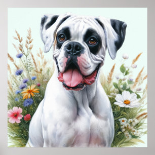 Póster Poster de perro de Boxer con amor divertido