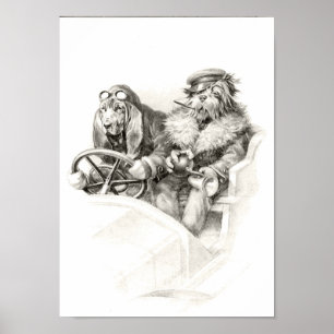 Póster Poster de perro de época
