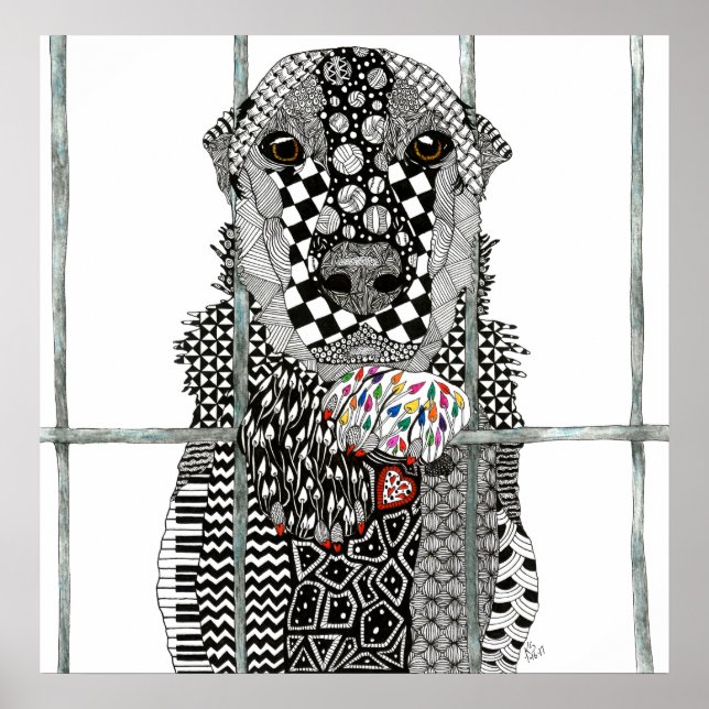 Póster Poster de perro de refugio animal 24" x 24" (Frente)