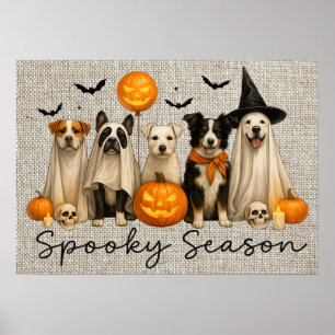 Póster Poster de perros de Halloween