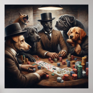 Póster Poster de perros de póquer