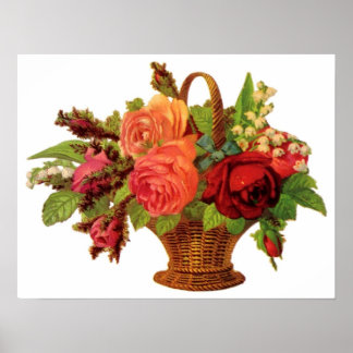 Póster Poster de Personalizable de cesta de Rosa