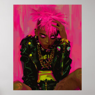 Póster Poster de Personalizable de graffiti de Punk rosa